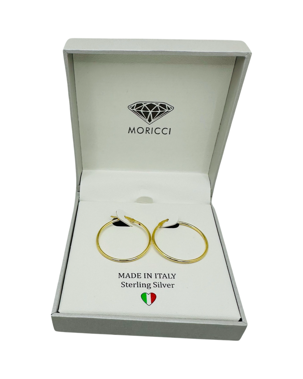 DP-294  MORICCI Gold plated sterling silver 925 hoop earrings Made in Italy
