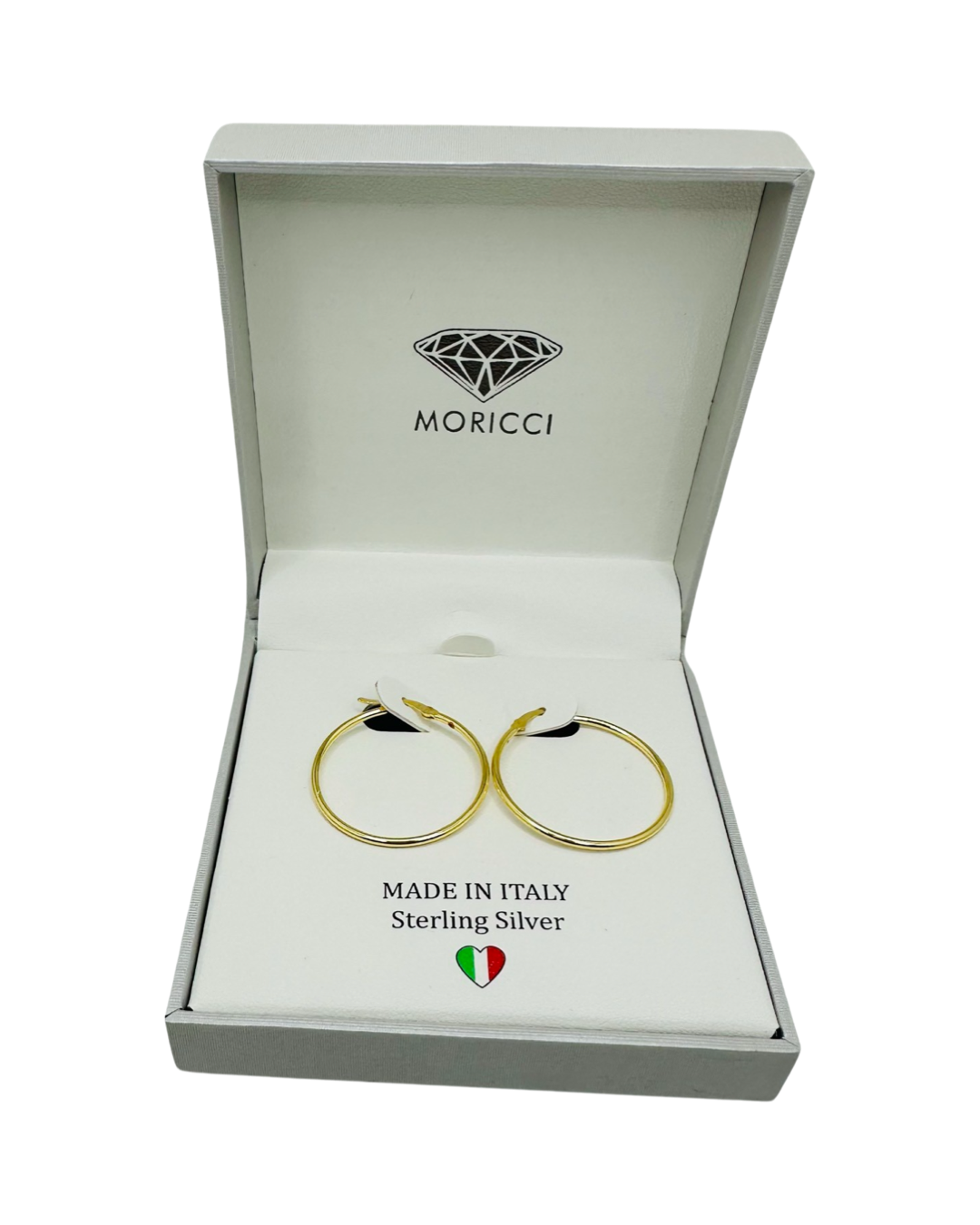 DP-294  MORICCI Gold plated sterling silver 925 hoop earrings Made in Italy