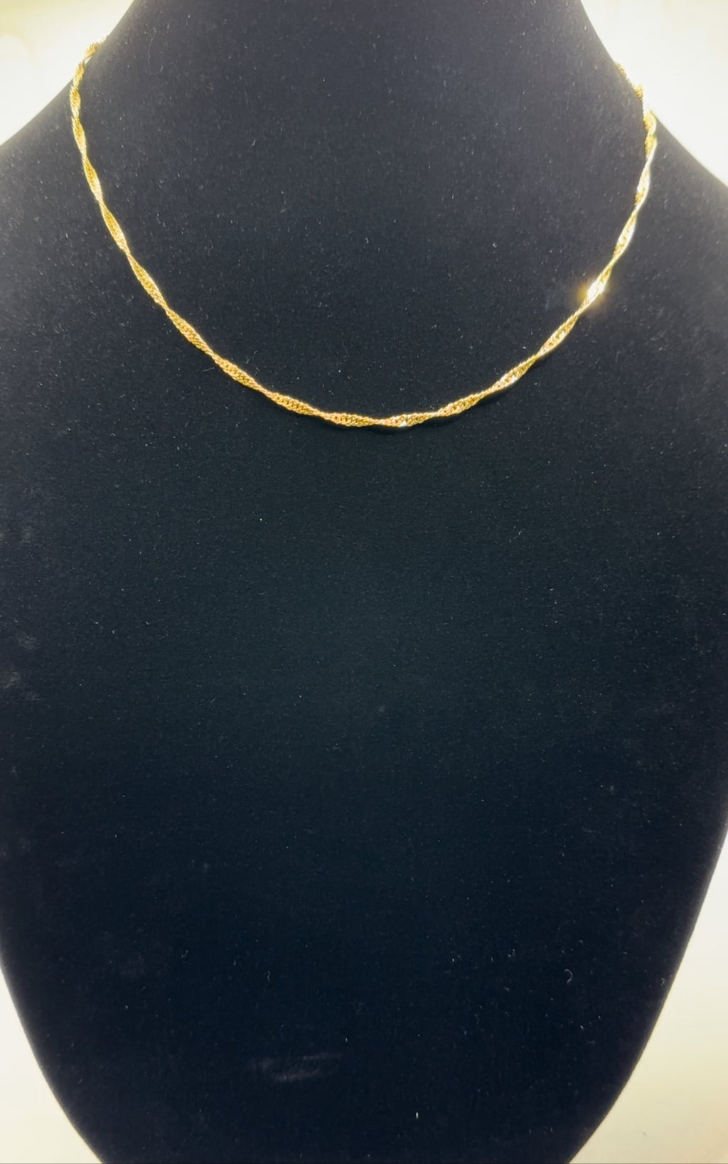 DP-277  18” Twisted Necklace - Gold plated sterling silver 925 Made in Italy