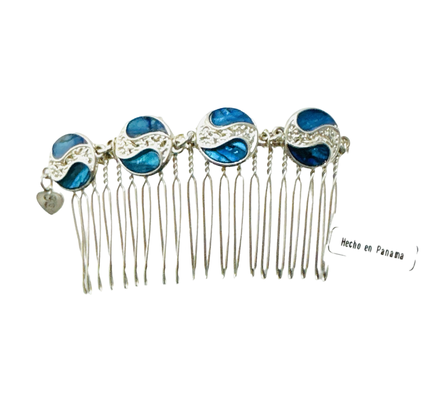 DP-326 TWO OCEANS/ ROYAL BLUE ACCENT WITH SILVER METAL BEADS  "MADE IN PANAMA"