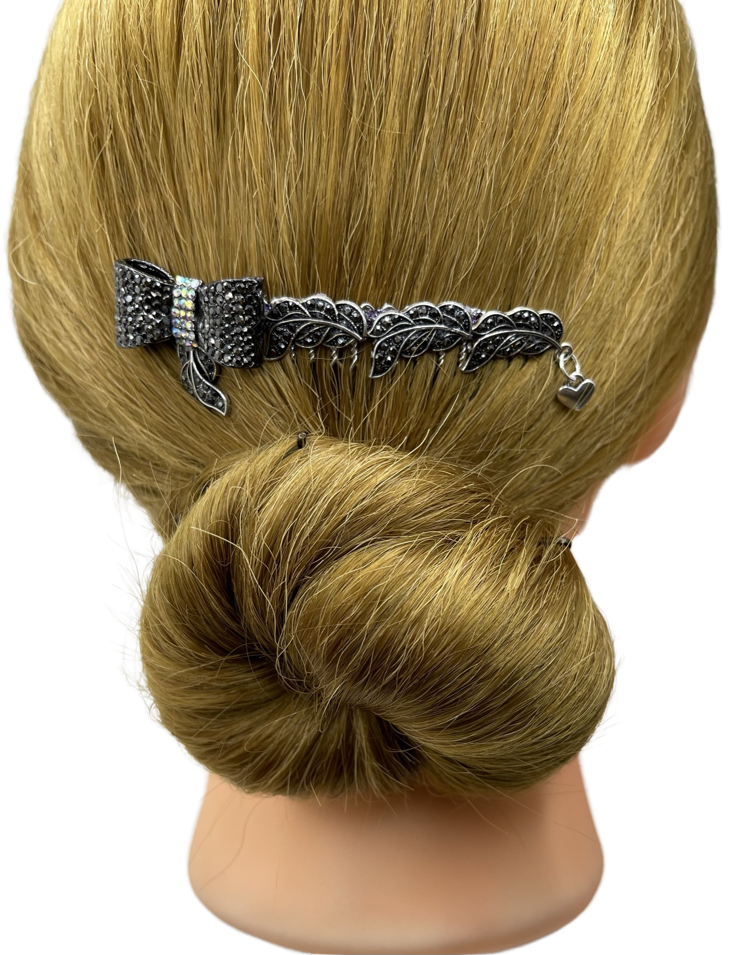 DP-245 LYRA | BLACK AND COLORFUL STONES IN A BLACK AND SILVER METAL