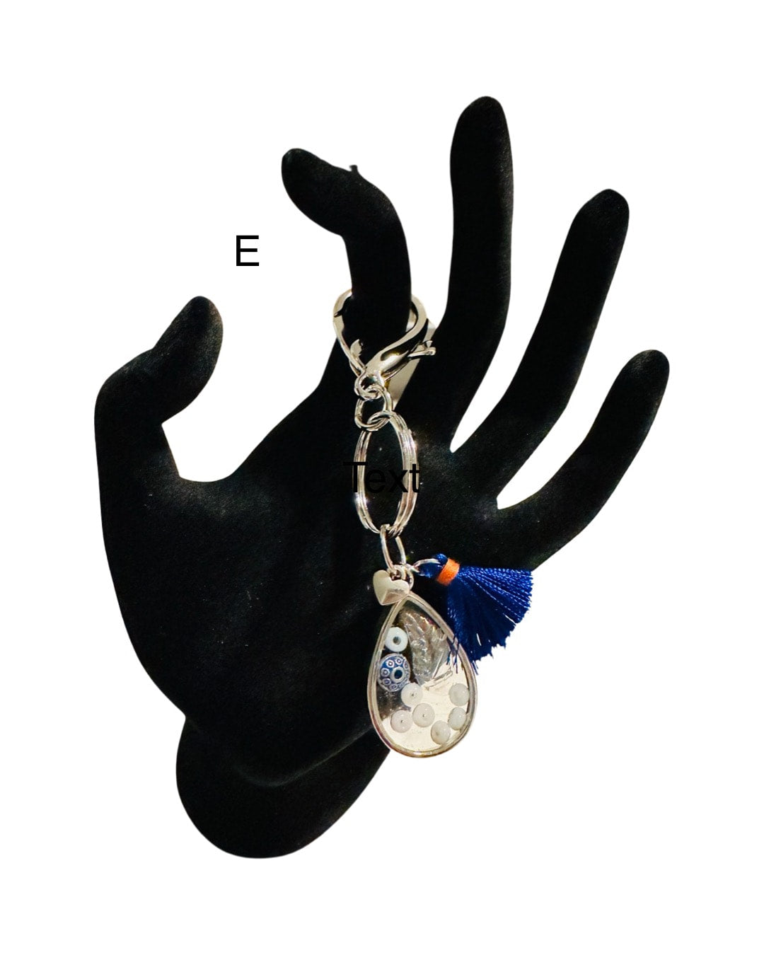 DP-271   SOUVENIR | SMALL(CHICO) KEYRING MADE WITH COLORFUL BEADS, GLITTER, SEQUENCES AND RESIN IN SILVER METAL