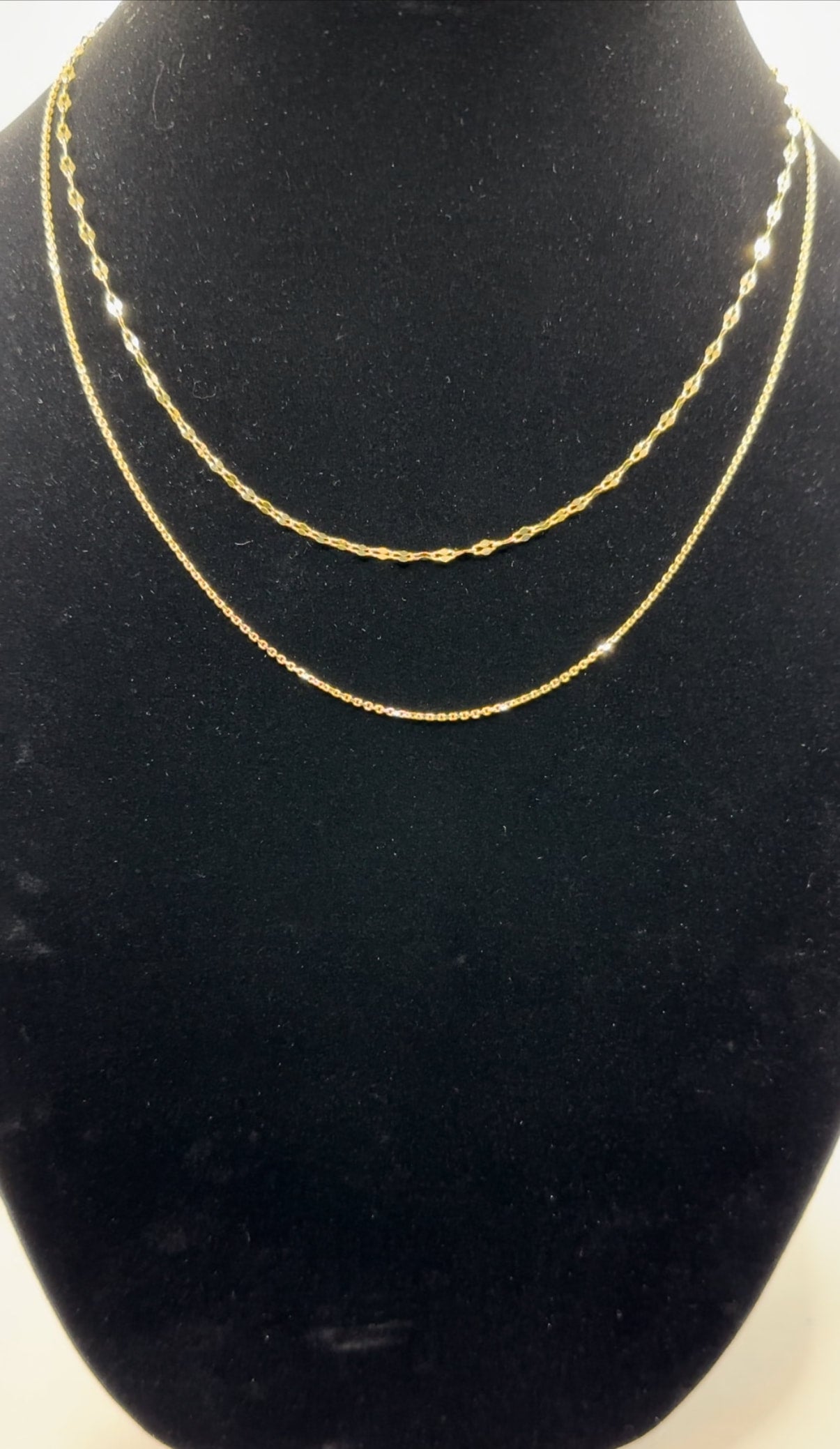 DP-276  18” Moricci Layered Necklace Gold plated Sterling Silver 925 Made in Italy