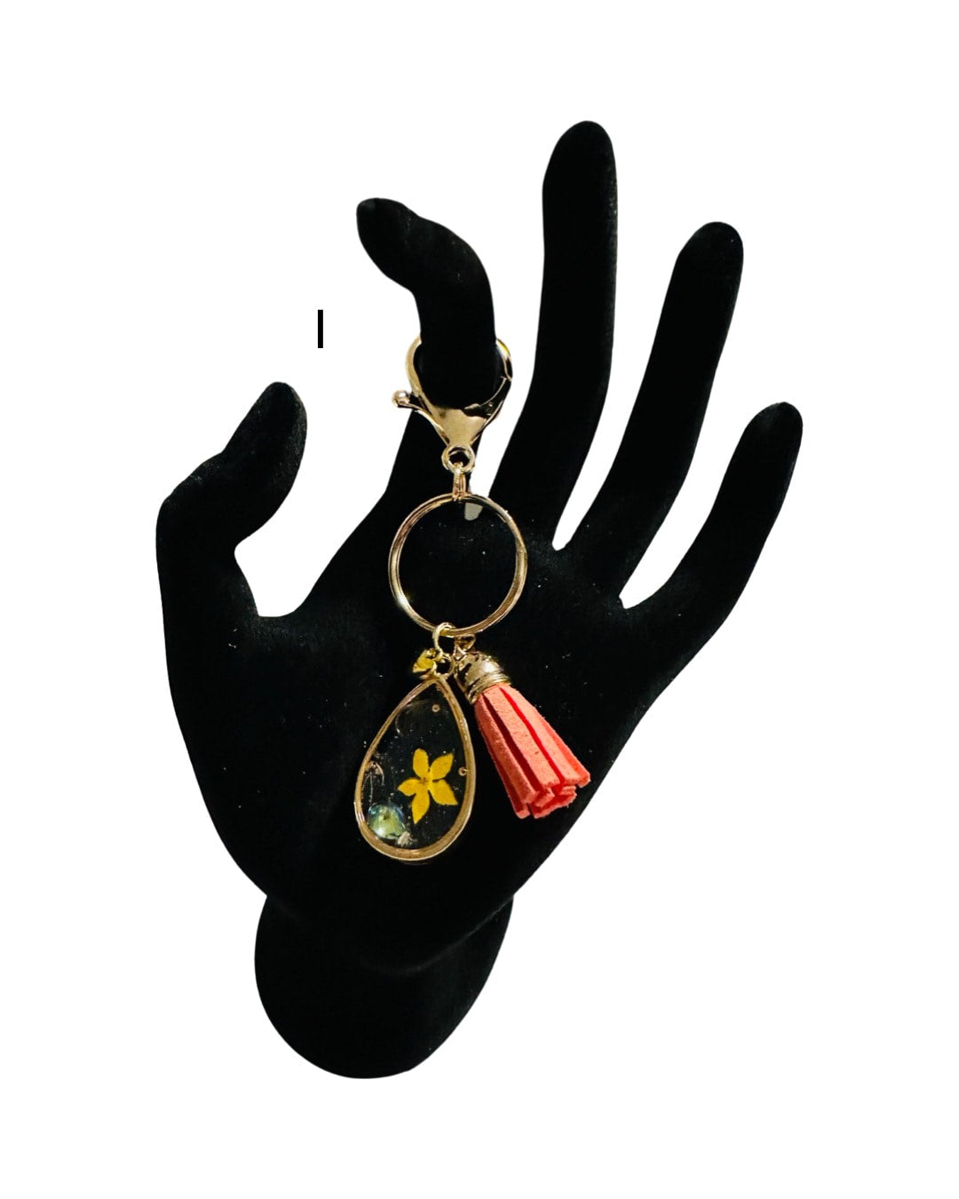 DP-272 SOUVENIR 2| SMALL(CHICO)KEYRING MADE WITH COLORFUL BEADS, GLITTER, SEQUENCES AND RESIN IN GOLD METAL