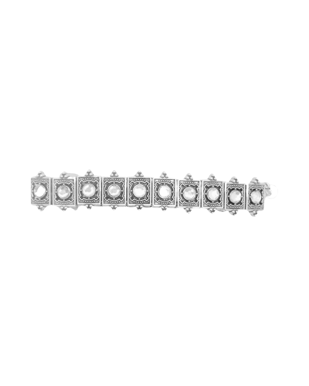 DP-202 PLATINUM DIAMONDS | SILVER METAL BEADS WITH GLASS DIAMONDS
