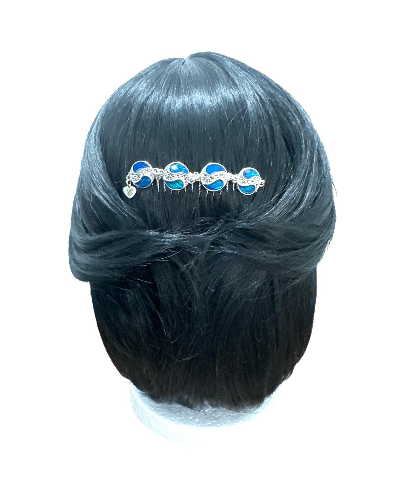 DP-326 TWO OCEANS/ ROYAL BLUE ACCENT WITH SILVER METAL BEADS  "MADE IN PANAMA"