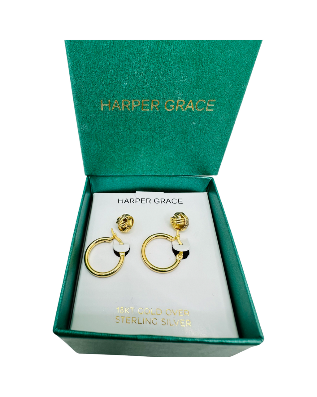 DP-285 Harper Grace gold plated sterling silver stud and hoop earrings 925