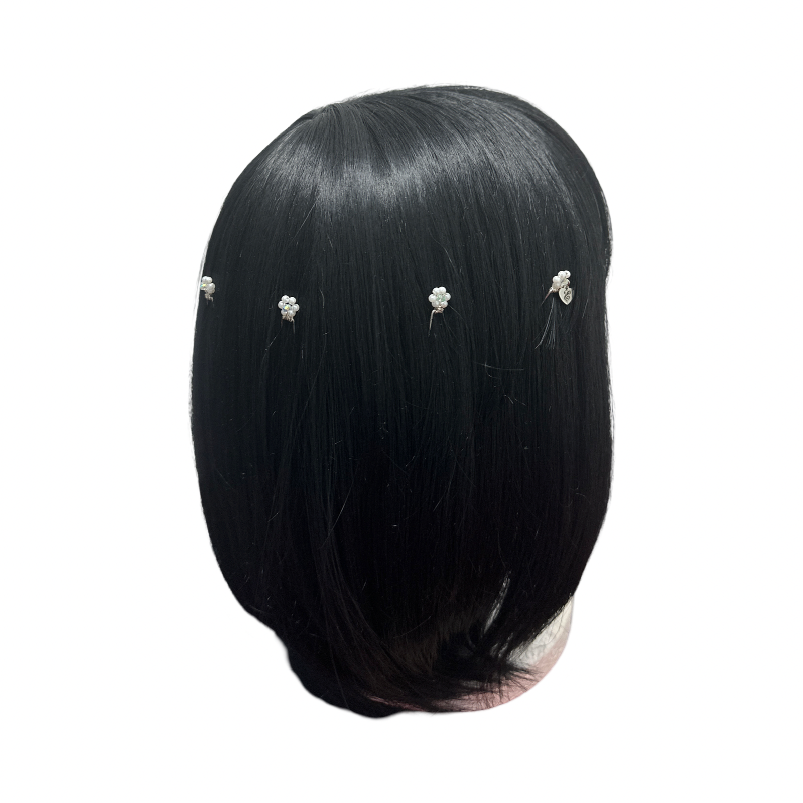 DP-329 TINY PRECIOUS/WHITE TINY PEARLS WITH A CLEAR MIDDLE BEAD “MADE IN PANAMA”