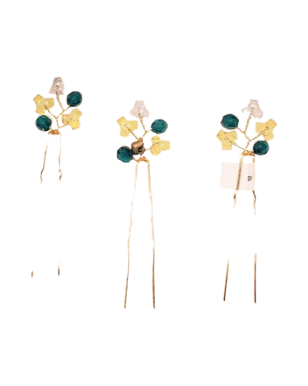 DP-70  VIÑA/YELLOW-GREEN-CLEAR PLASTIC BEADS