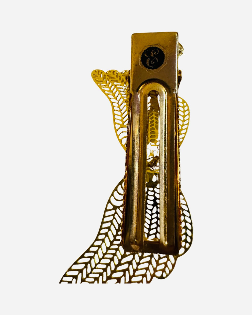 DP-273 WINGS | GOLDEN FILIGREE ANGEL WINGS WITH TINY WHITE BEADS IN GOLD METAL