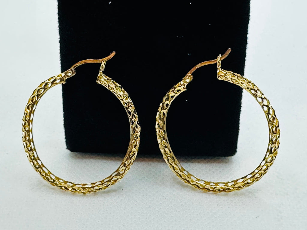 DP-265   Diamond Cut Hoops Earrings 925