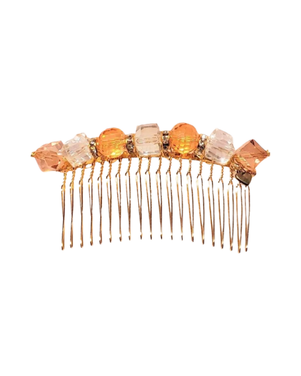 DP-98  SUNSHINE/ ORANGE- CLEAR GLASS BEADS