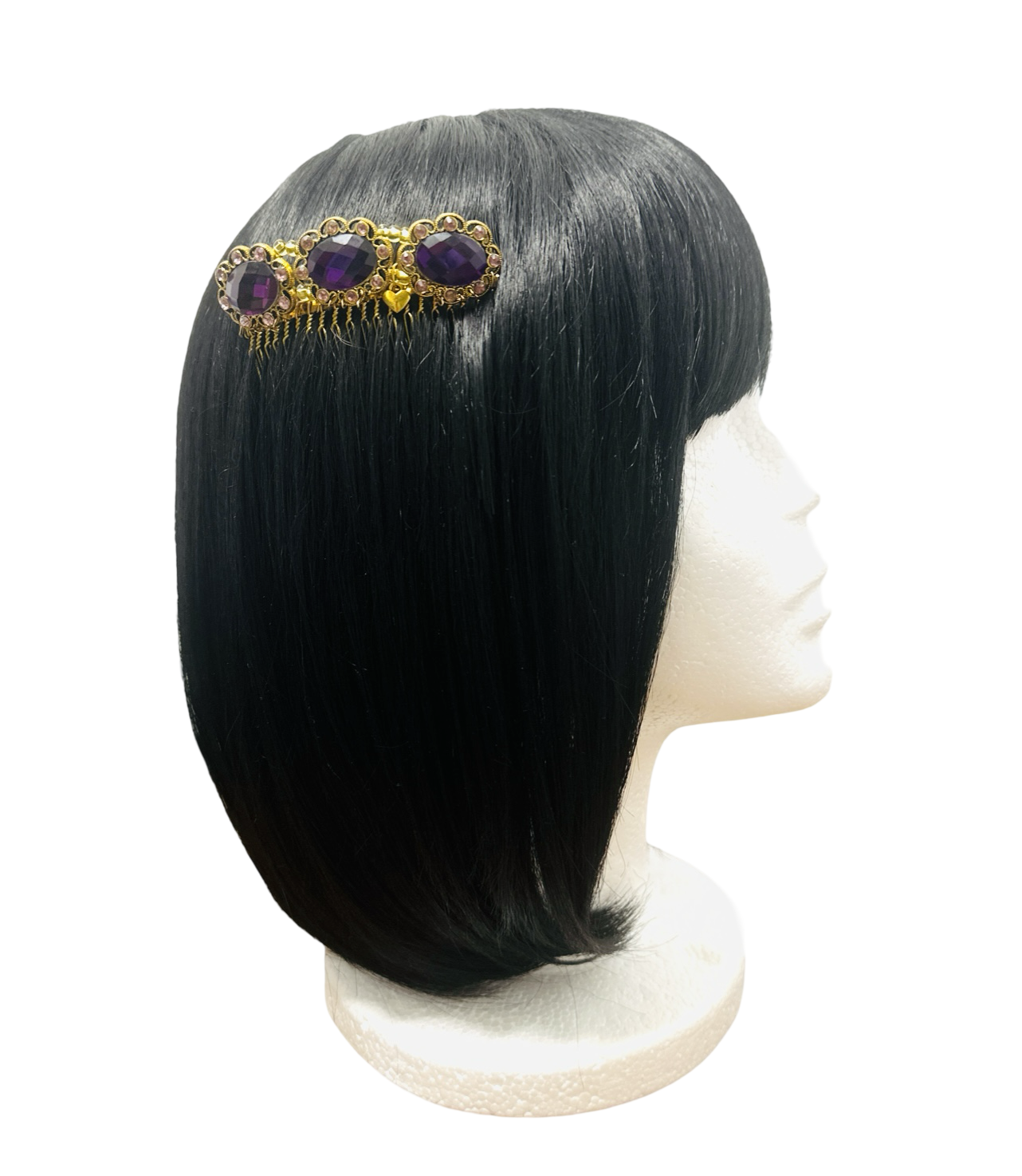 DP-206  FRANCISCA  | OVAL PURPLE STONES IN GOLD METAL
