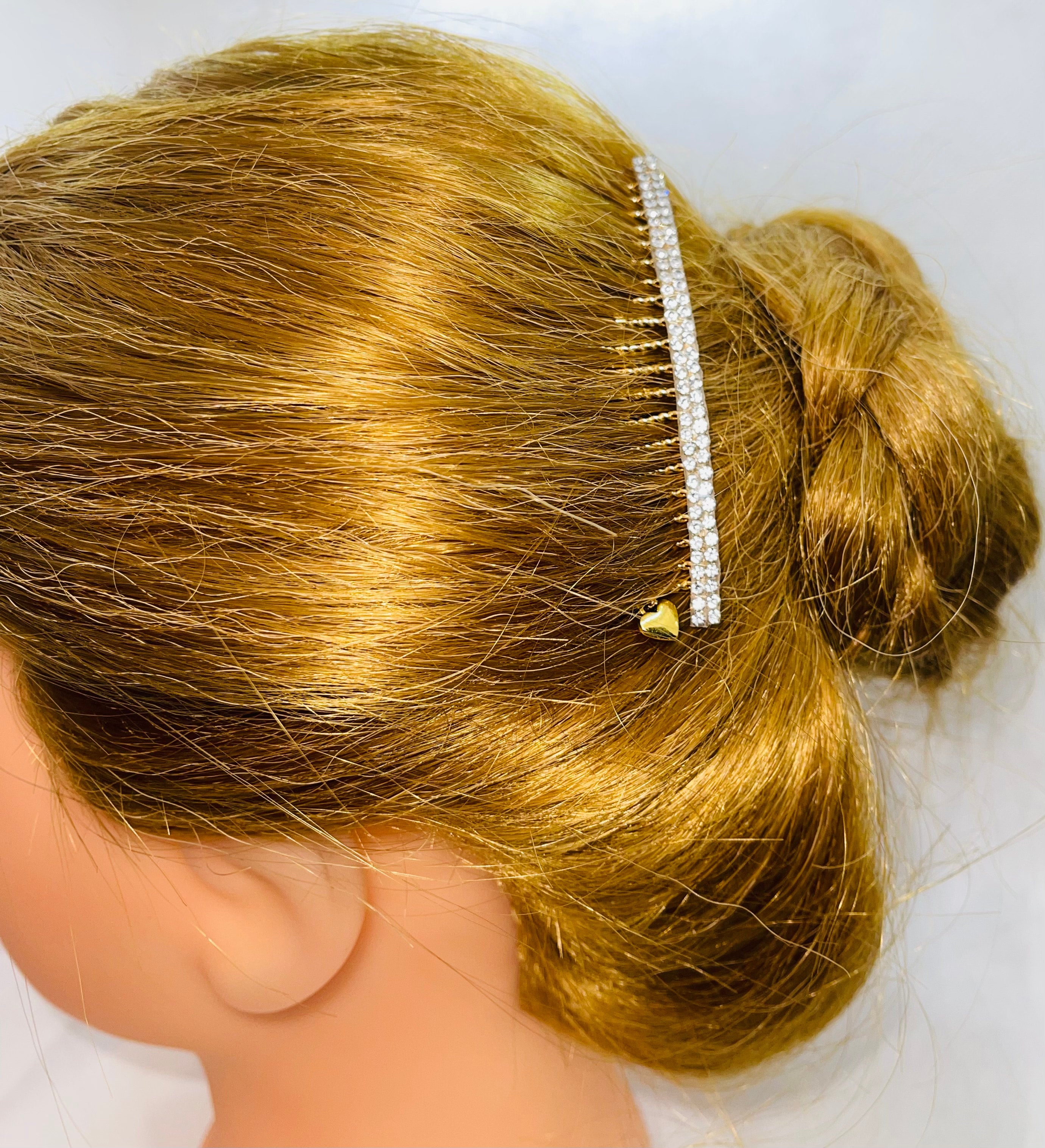 DP-247 DELICATE NOVA| TWO LINES OF TINY CLEAR GLASS DIAMONDS IN GOLD METAL