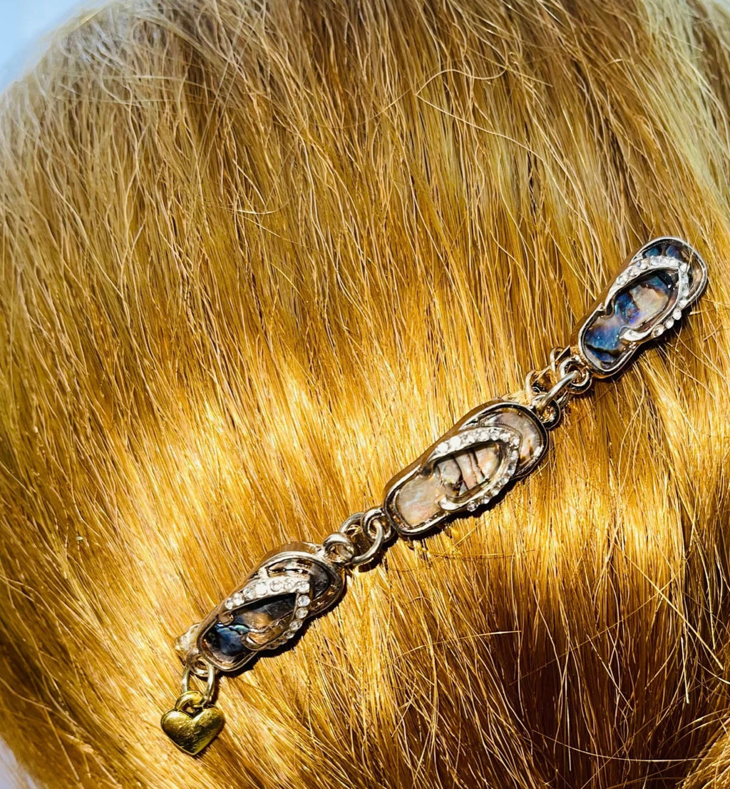 DP-249 PARADISE | THREE SANDALS BEADS WITH TINY GLASS DIAMONDS