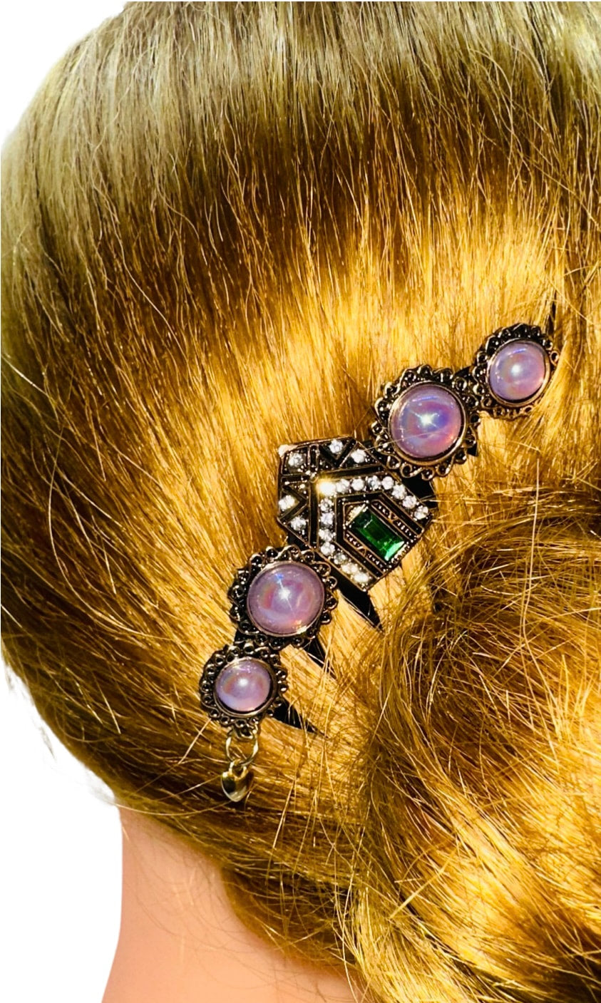 DP-311 GEMA 2 | PINK, GREEN AND SHINY STONES ON BLACK METAL