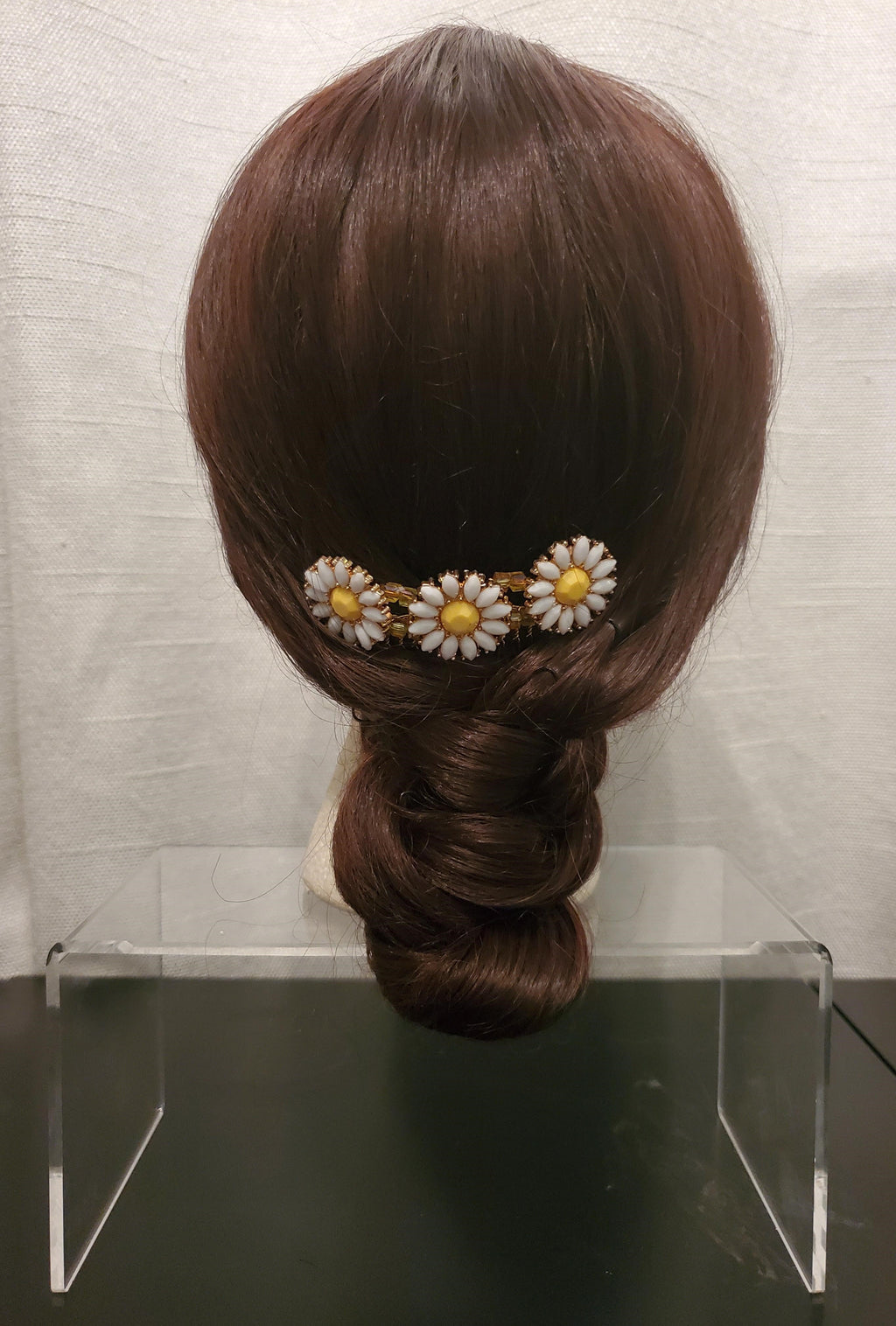 DP-142  DROP OF SUN/WHITE YELLOW FLOWERS BEADS