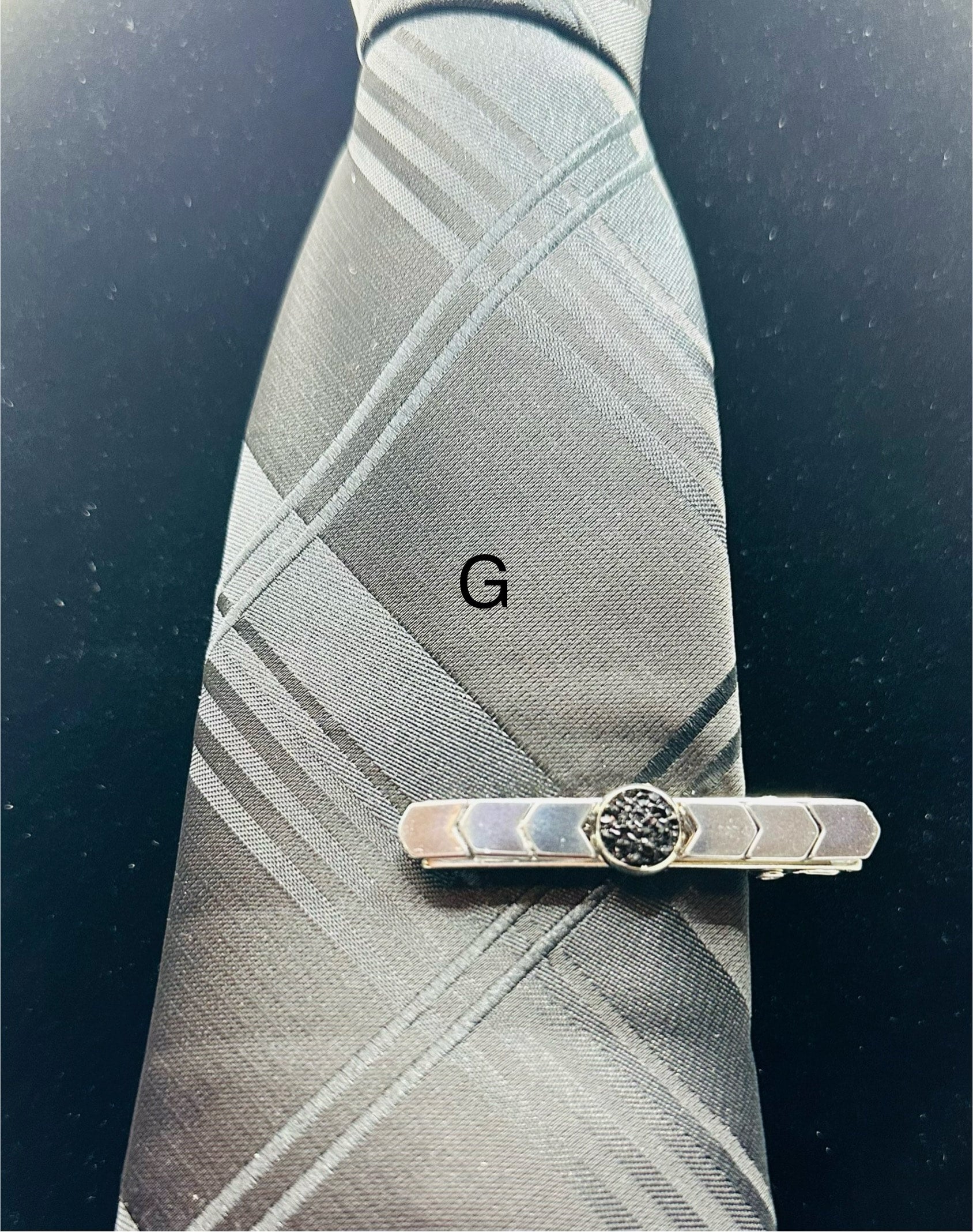 DP-275 MEN TIE CLIPS | GOLD, SILVER, BRONZE, BLACK BEADS AND SHINY STONES