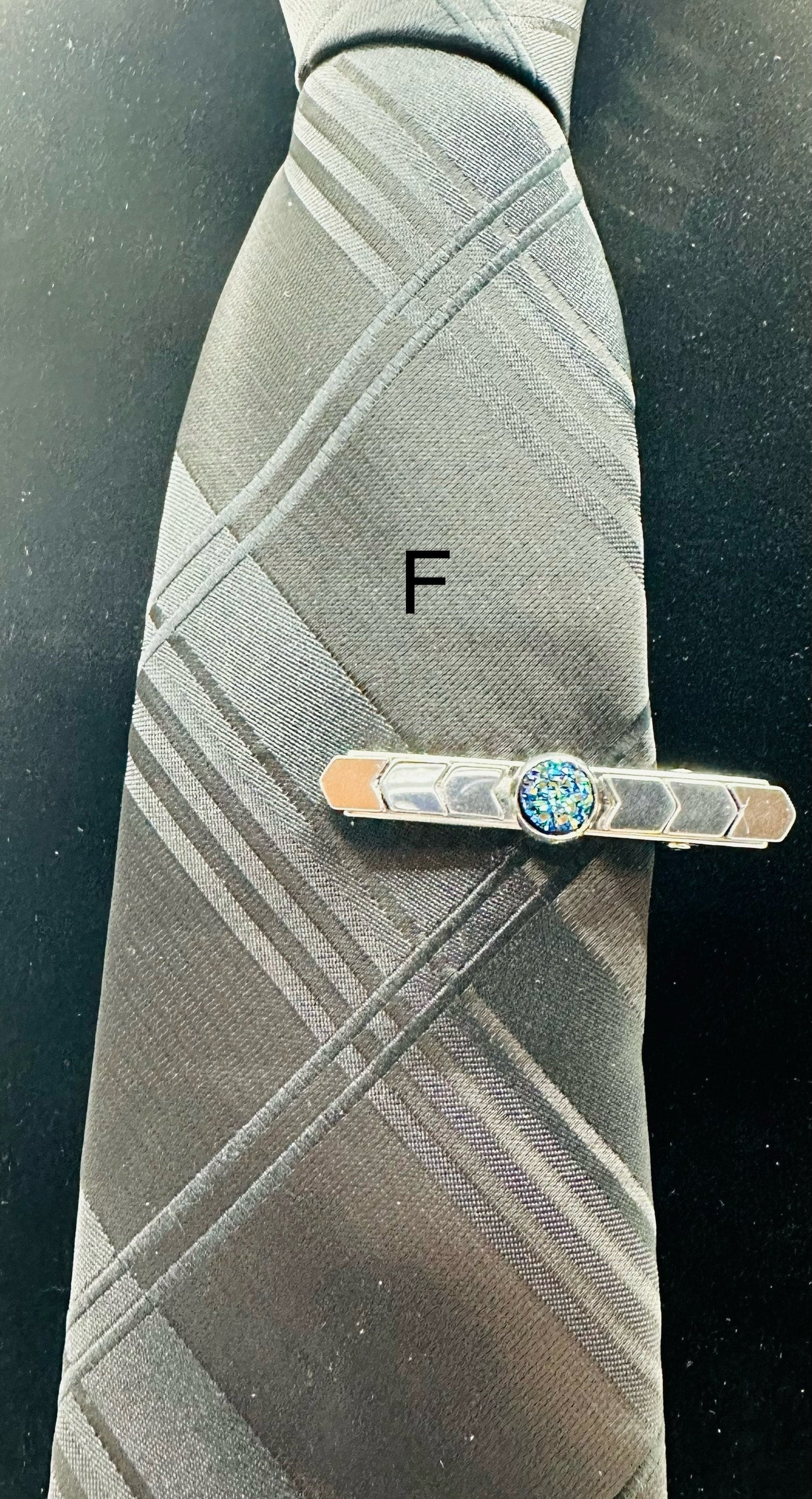 DP-275 MEN TIE CLIPS | GOLD, SILVER, BRONZE, BLACK BEADS AND SHINY STONES