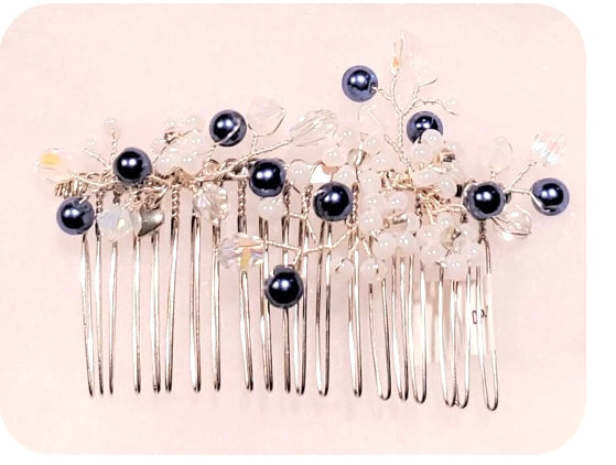 DP-67  PRIMAVERA/GLASS BLUE PEARLS- WHITE GLASS BEADS- CLEAR GLASS  BEADS-TRANSPARENT BLUE BEADS-EXCLUSIVE