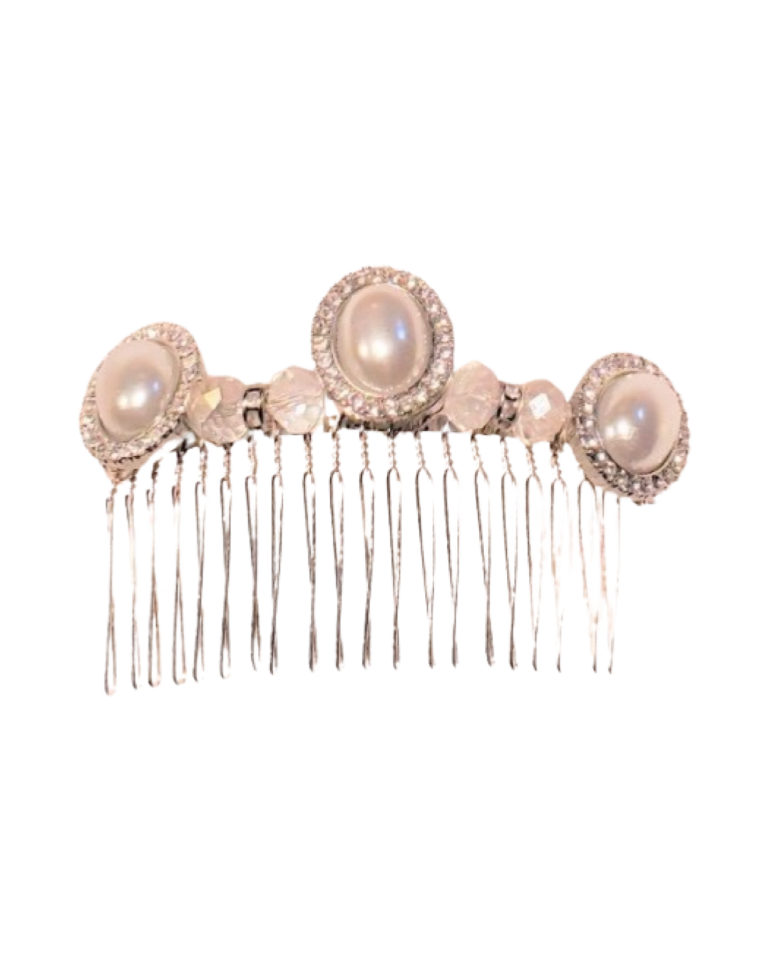 DP-107  OLYMPIAN/GLASS OVAL PEARLS-WITH DIAMONDS- CRYSTAL BEADS