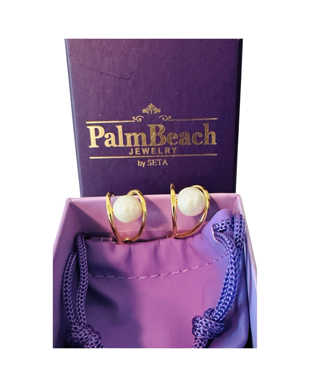 DP-295 Palm Beach Genuine Cultured Pearl hoop Earrings 925
