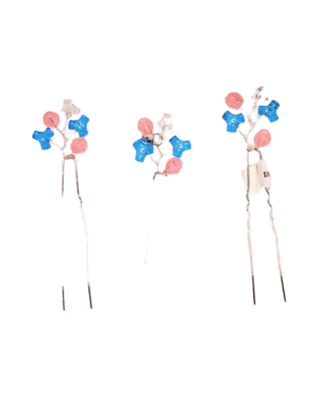 DP-69   VIÑA/PINK-BLUE-CLEAR PLASTIC BEADS