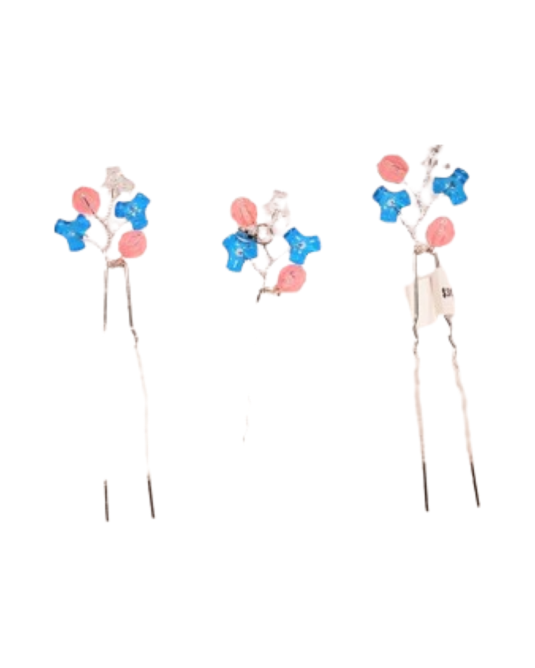 DP-69   VIÑA/PINK-BLUE-CLEAR PLASTIC BEADS