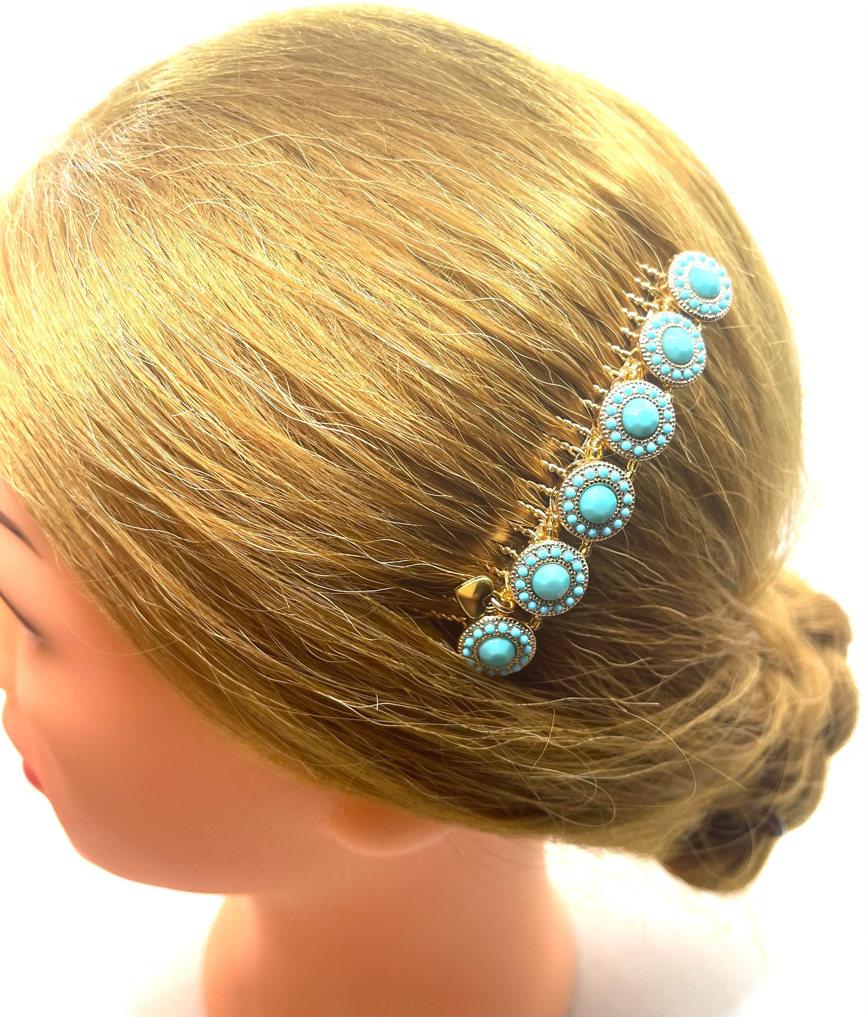 DP-261 OCEAN MARINA/ TURQUOISE COLOR STONE IN GOLD METAL.