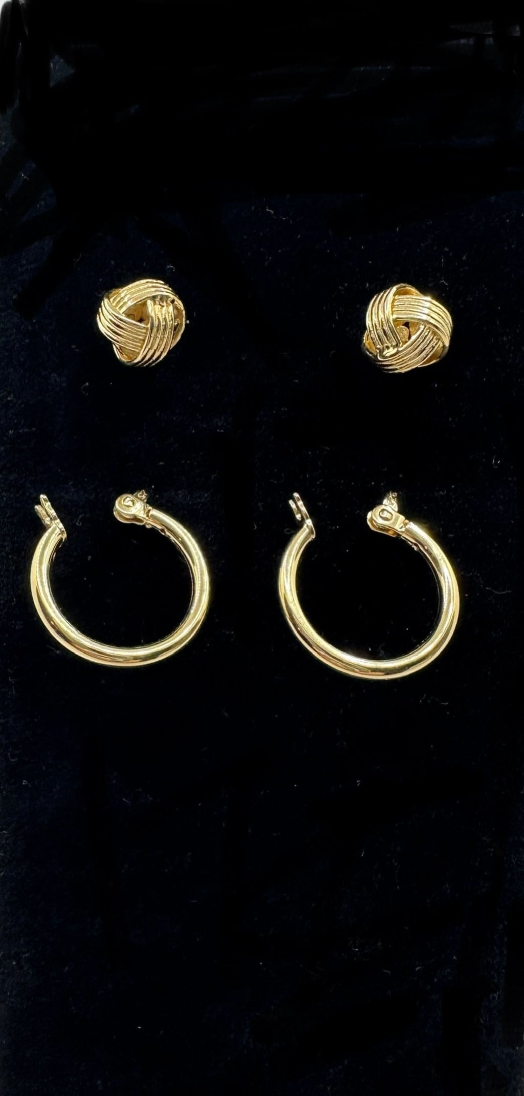 DP-285 Harper Grace gold plated sterling silver stud and hoop earrings 925