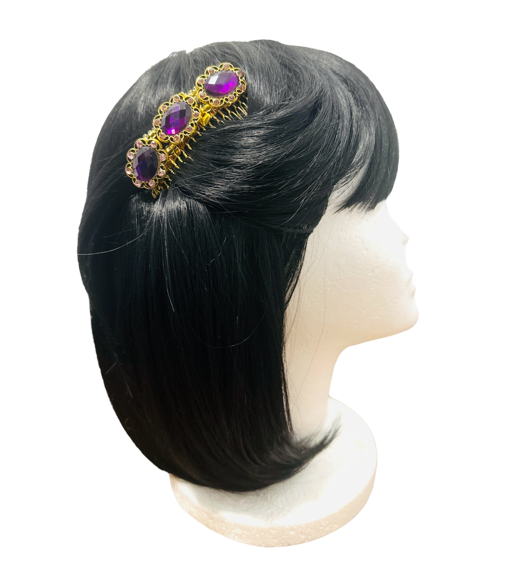 DP-206  FRANCISCA  | OVAL PURPLE STONES IN GOLD METAL
