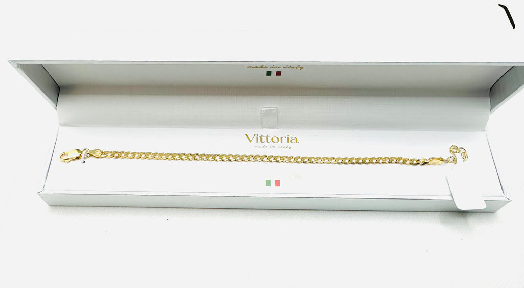 DP-292    8” Vittoria Gold plated sterling silver 925 bracelet Made in Italy