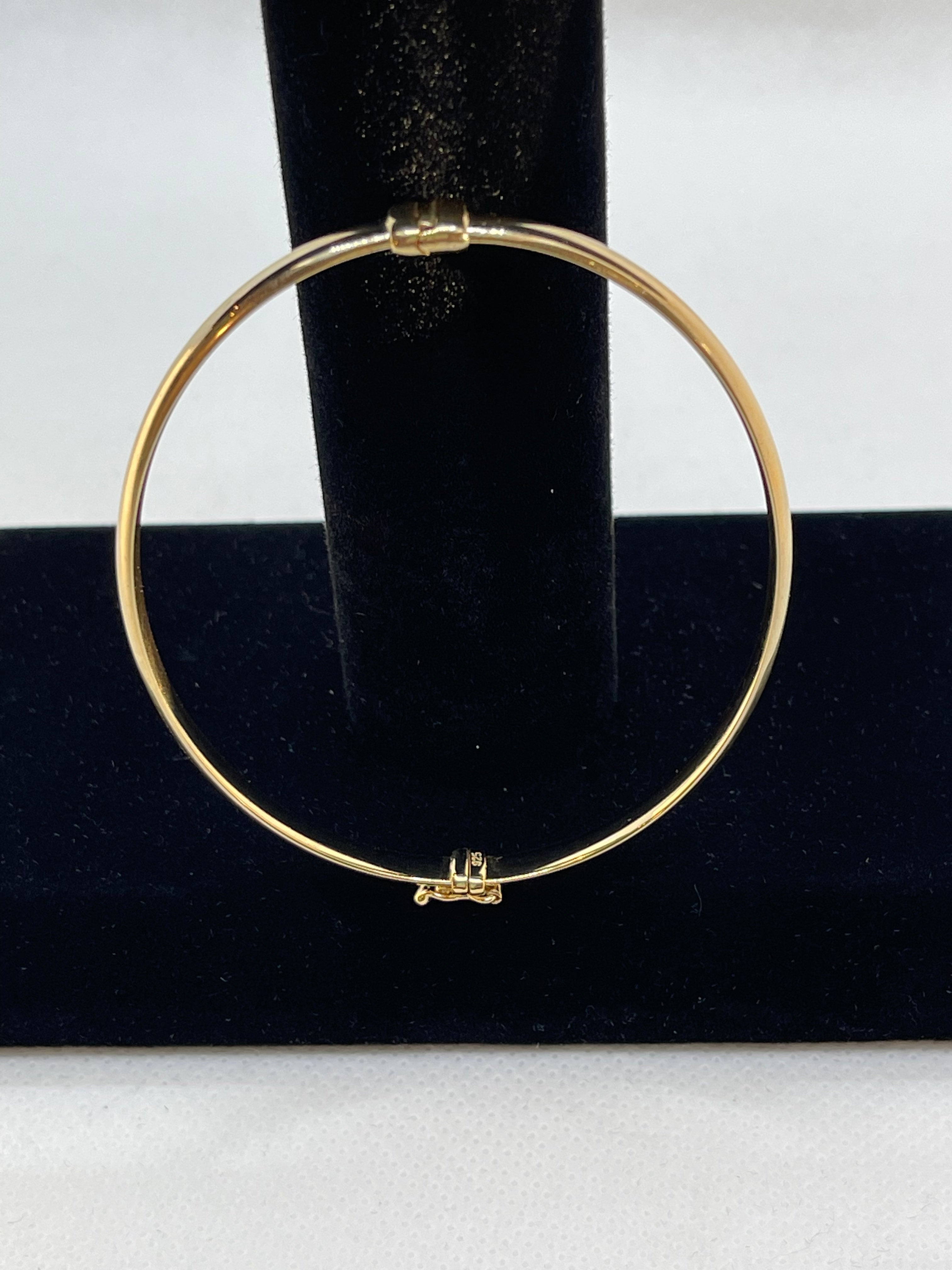 DP-260   2 Piece Hammered & Polished Hinged Bracelet Set 18K Gold Plated Sterling Silver 925