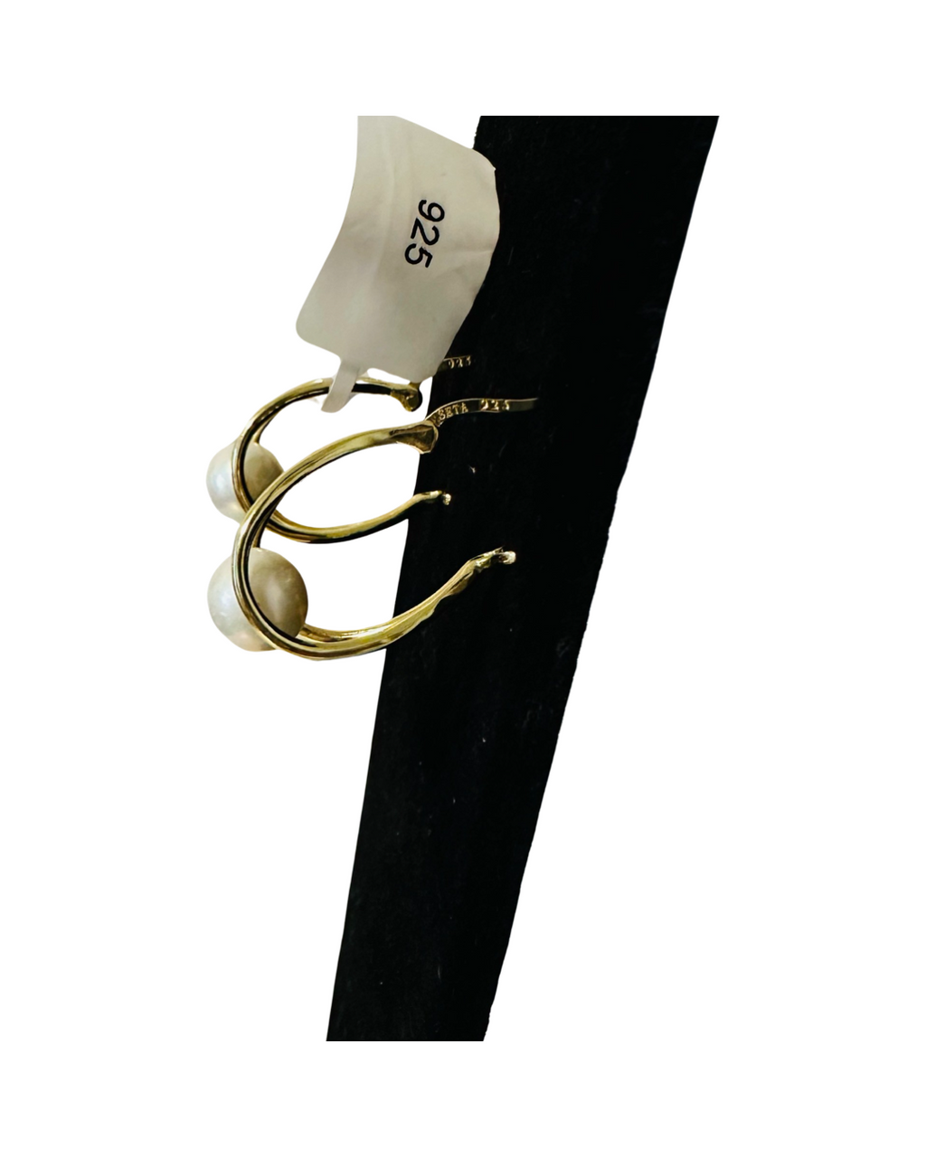 DP-295 Palm Beach Genuine Cultured Pearl hoop Earrings 925