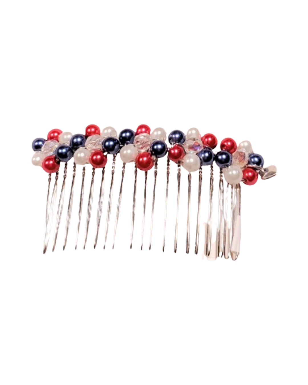 DP-85  BLOSSOM/GLASS RED-BLUE-WHITE PEARLS W/GLASS BEADS