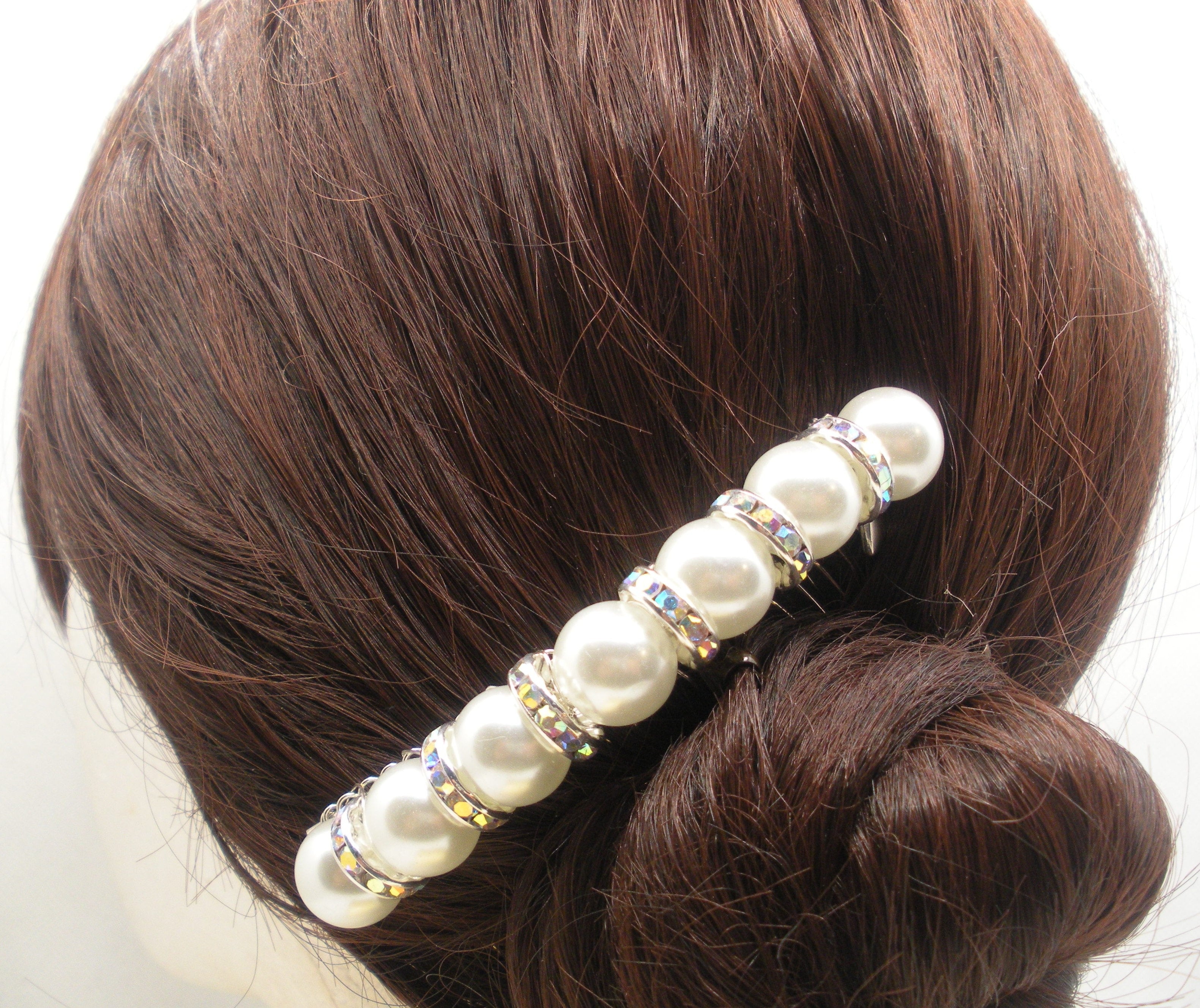 DP-191  PRELUDE | LARGE WHITE PEARLS WITH COLORFUL GLASS BEADS