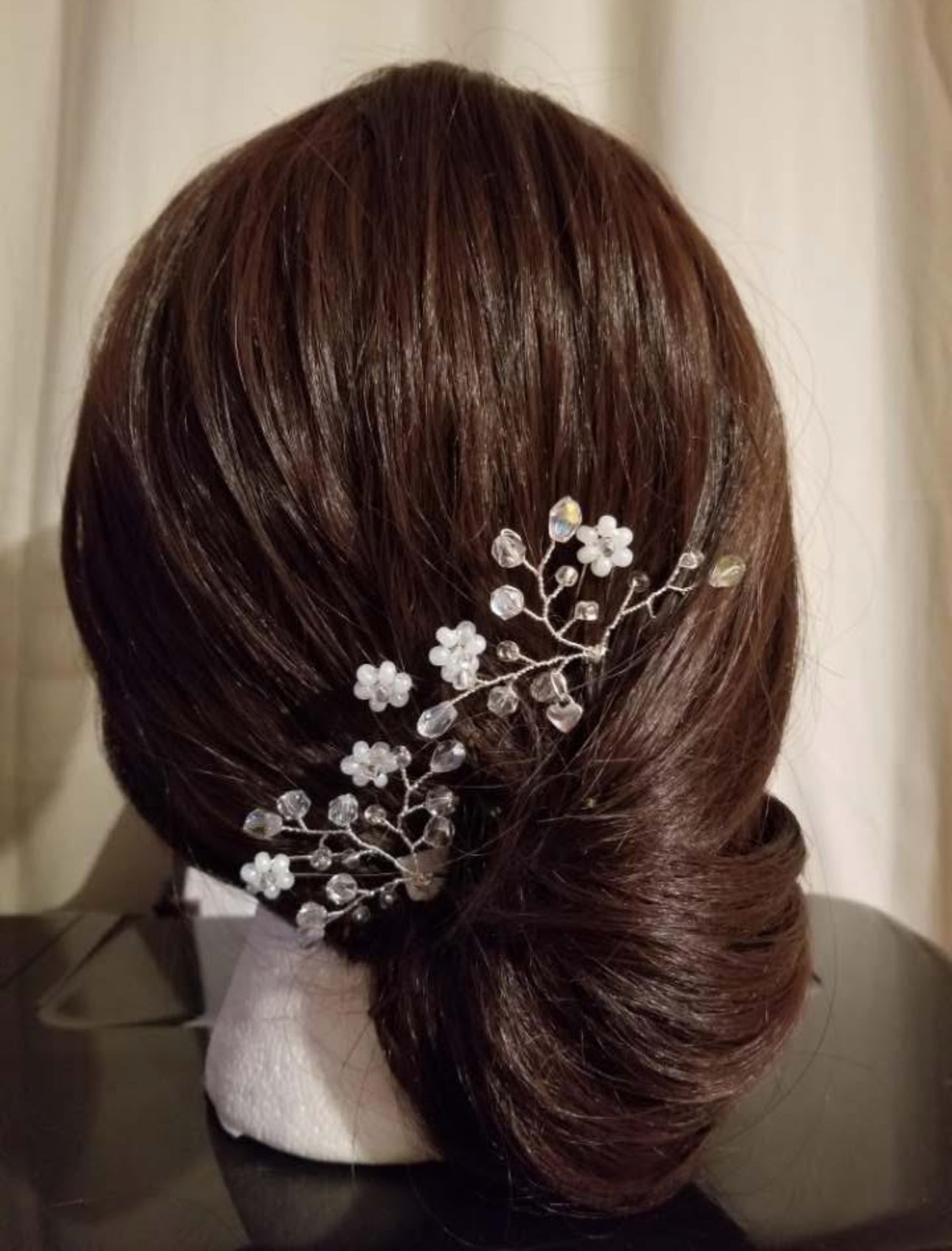 DP-62  VIÑA/GLASS CLEAR BEADS -GOLD METAL