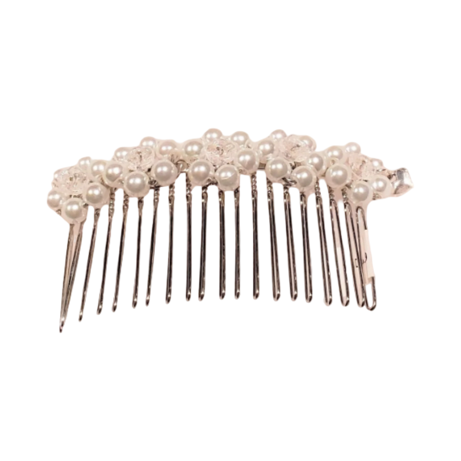 DP-79  BLOSSOM / GLASS WHITE PEARLS-CRYSTAL FLOWERS BEADS