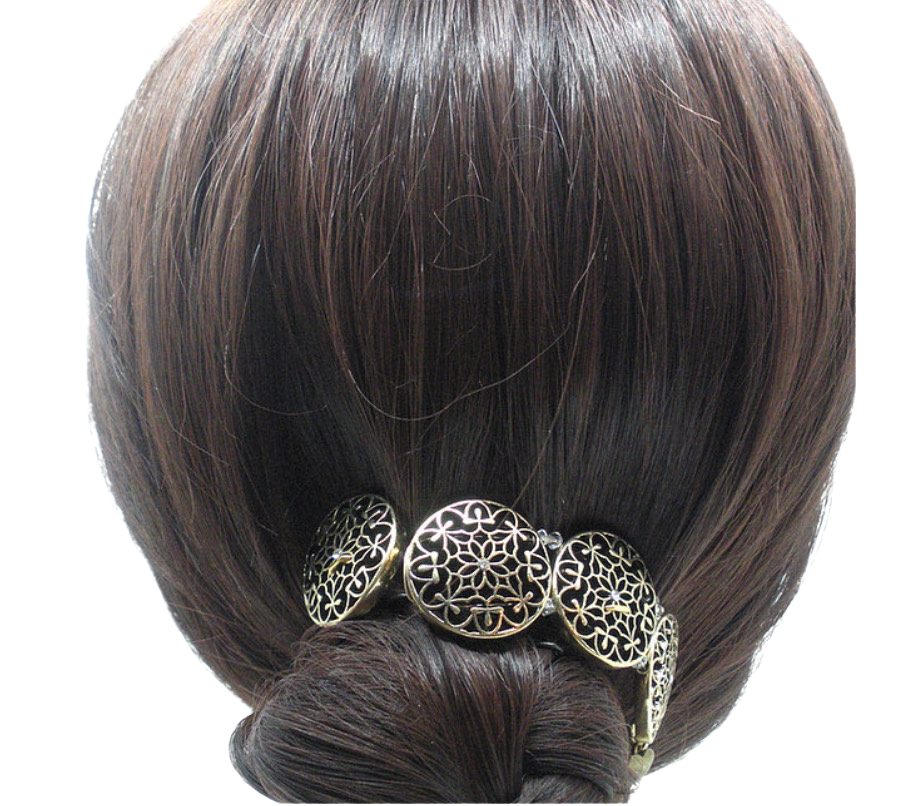 DP-221 BUN BUN JEWEL | METAL ROUND SLIDERS WITH A TINY DIAMOND IN THE MIDDLE