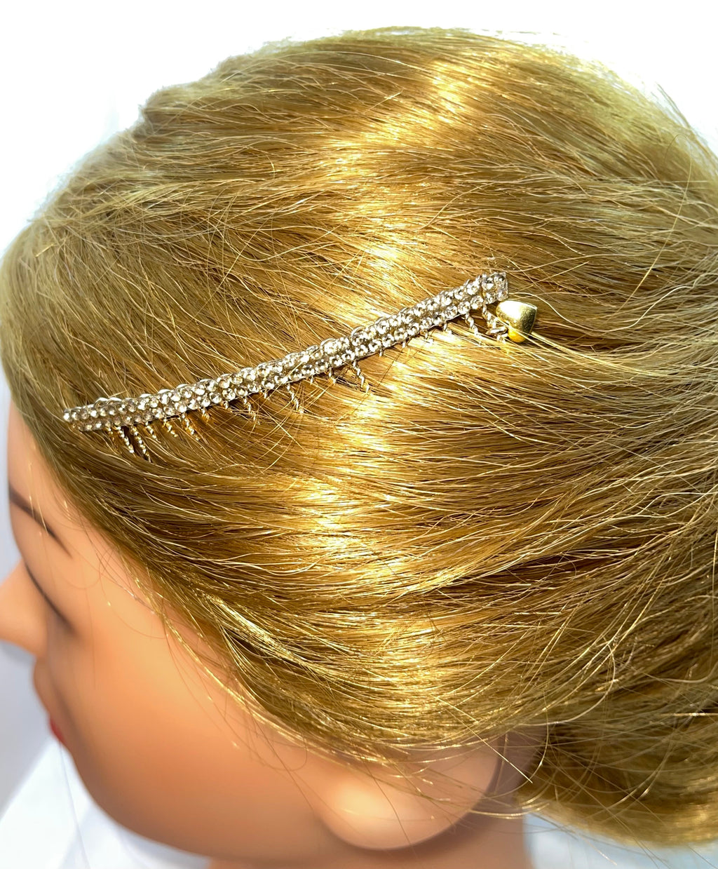 DP-248 DELICATE NOVA | TWO LINES OF TINY BROWN GLASS DIAMONDS IN GOLD METAL