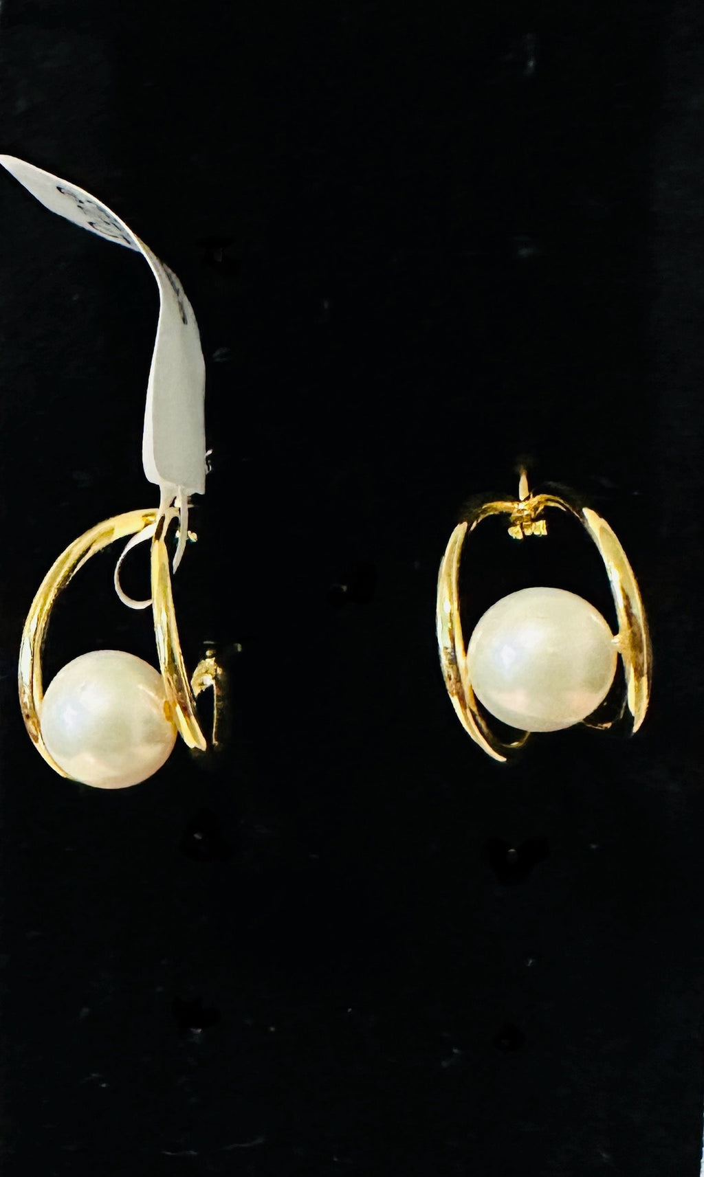 DP-295 Palm Beach Genuine Cultured Pearl hoop Earrings 925