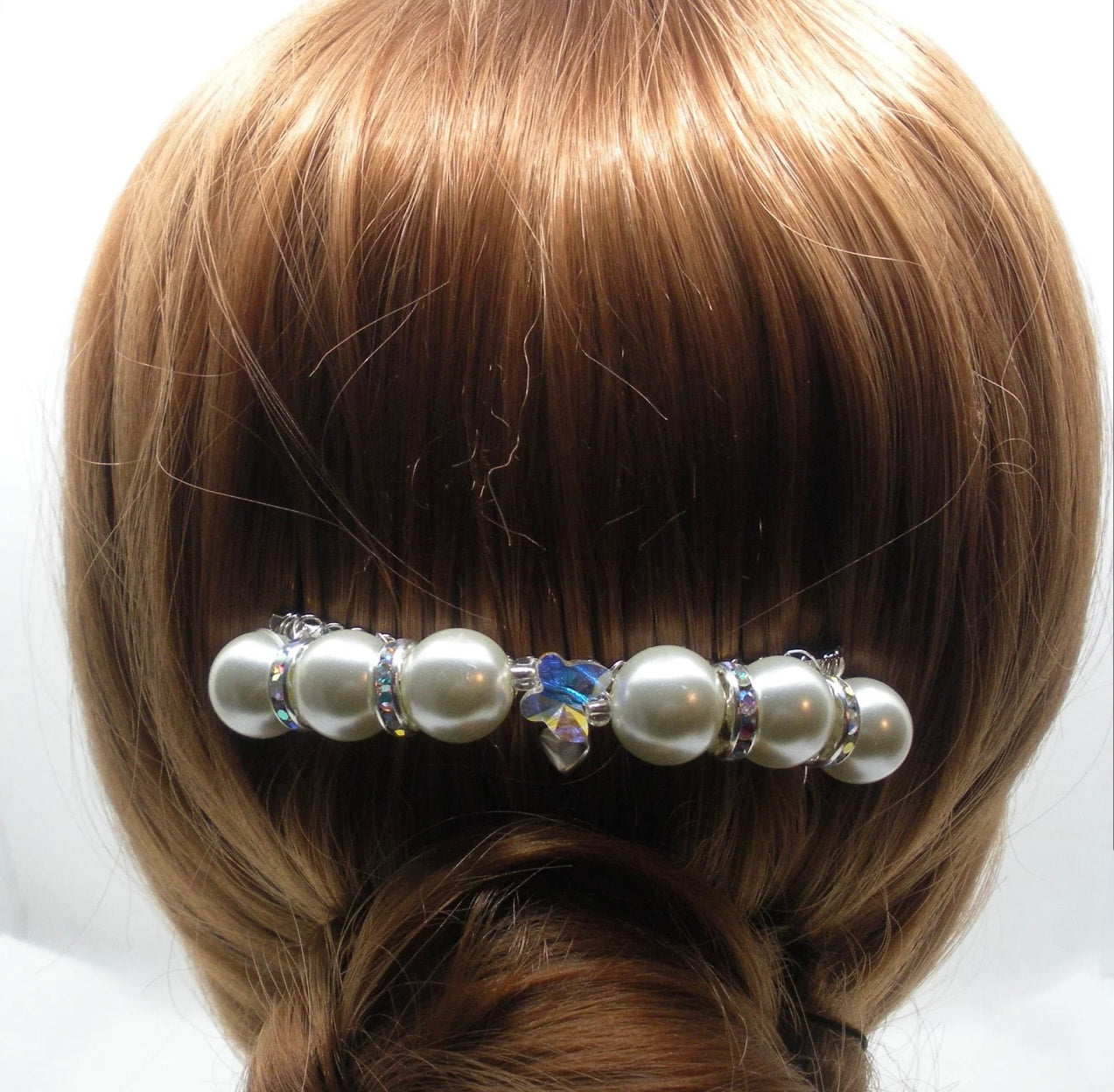 DP-192  COLORFUL BUTTERFLY| 14mm WHITE OFF PEARLS | CRYSTAL BUTTERFLY| COLORFUL BEADS