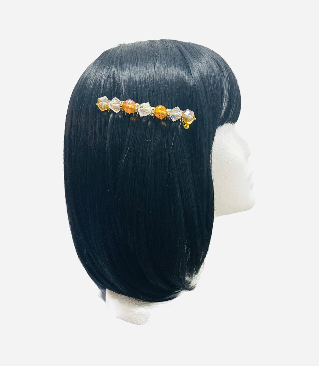 DP-98  SUNSHINE/ ORANGE- CLEAR GLASS BEADS