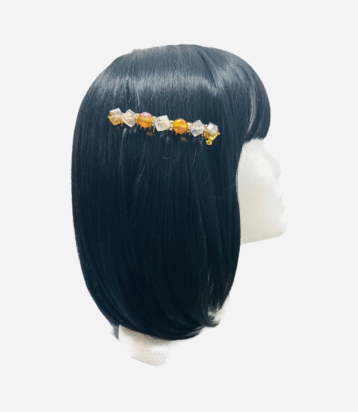 DP-98  SUNSHINE/ ORANGE- CLEAR GLASS BEADS