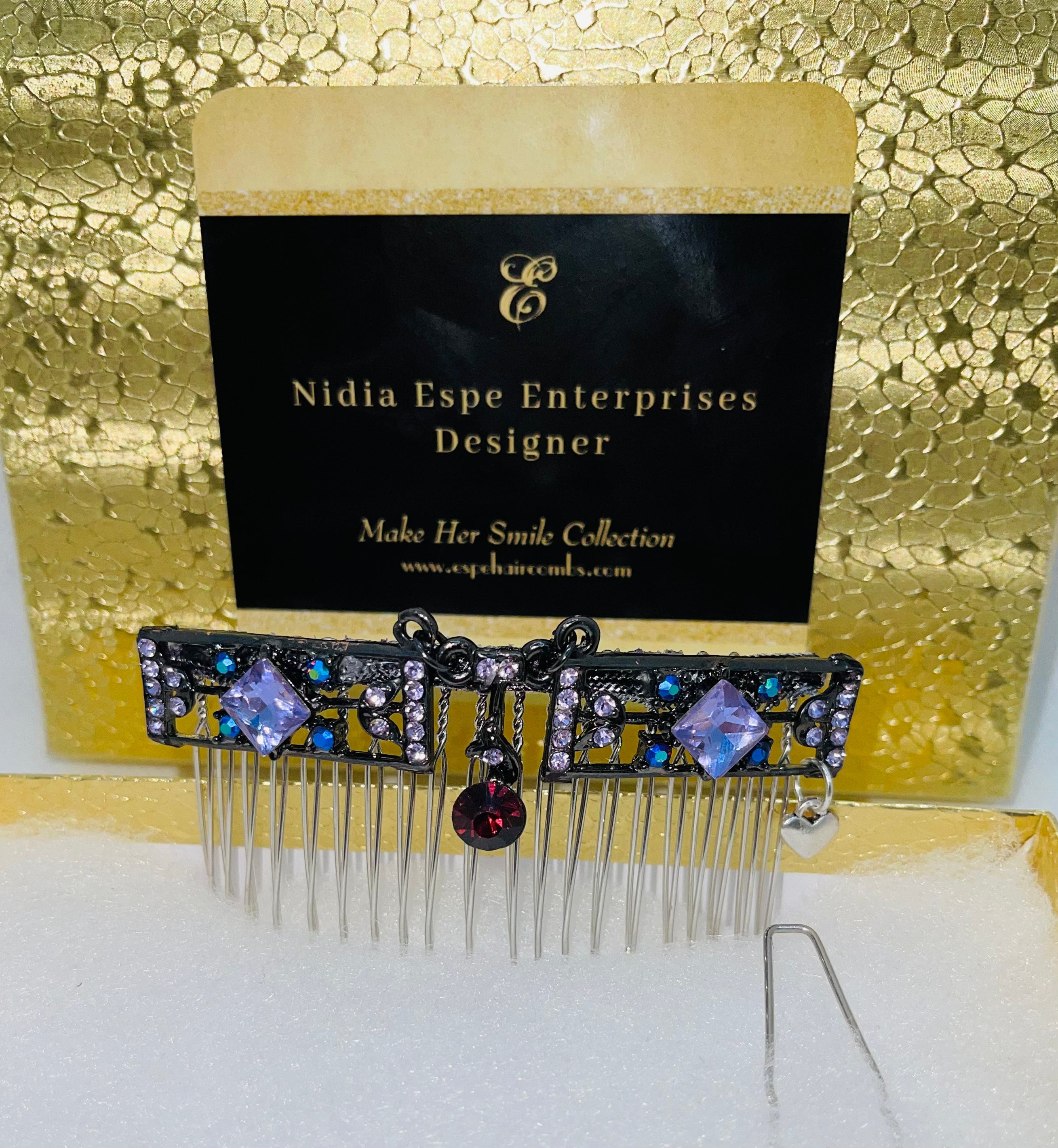 DP-243 MARVELOUS | PINK, RED AND BLUES STONES IN BLACK METAL