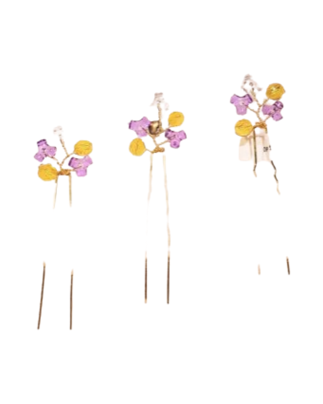 DP-71  VIÑA/YELLOW-PURPLE-CLEAR PLASTIC BEADS