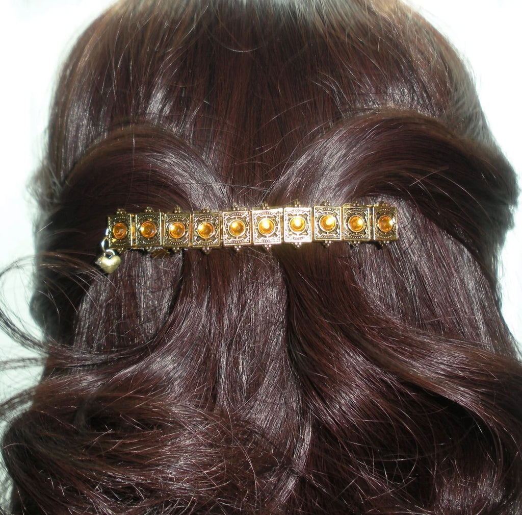 DP-195 CITRINA |GOLD METAL WITH  CITRINE BEADS