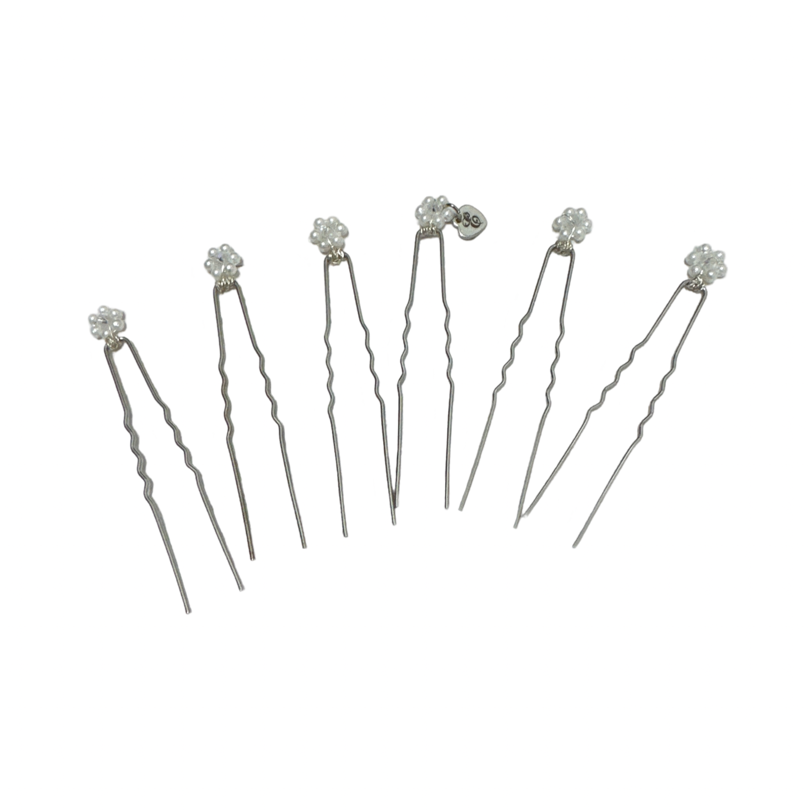 DP-329 TINY PRECIOUS/WHITE TINY PEARLS WITH A CLEAR MIDDLE BEAD “MADE IN PANAMA”