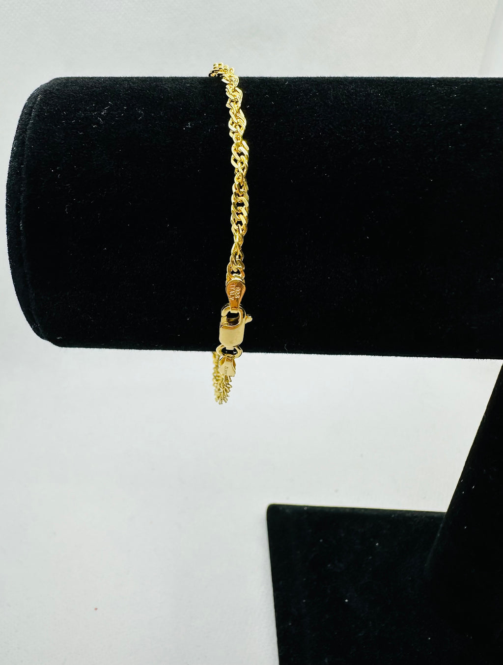 DP-279. 7.5” Twisted Bracelet gold plated sterling silver 925 Made in Italy