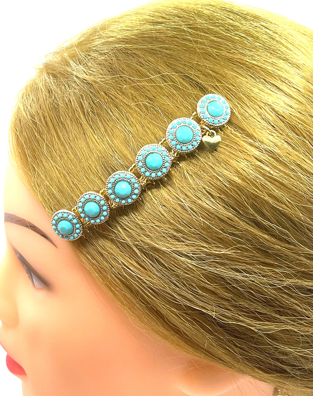 DP-261 OCEAN MARINA/ TURQUOISE COLOR STONE IN GOLD METAL.